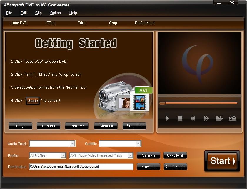 4Easysoft DVD to AVI Converter下载,DVD到AVI转换器,视频转换